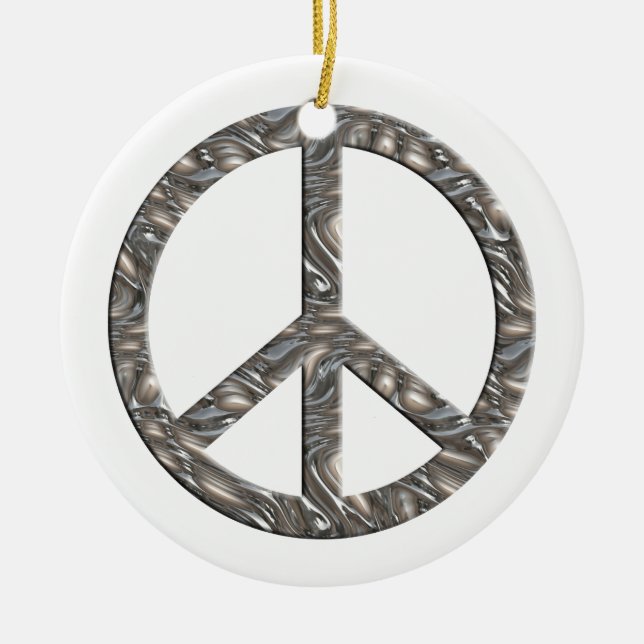 PEACE-Symbol - SILVER Keramikornament (Vorne)