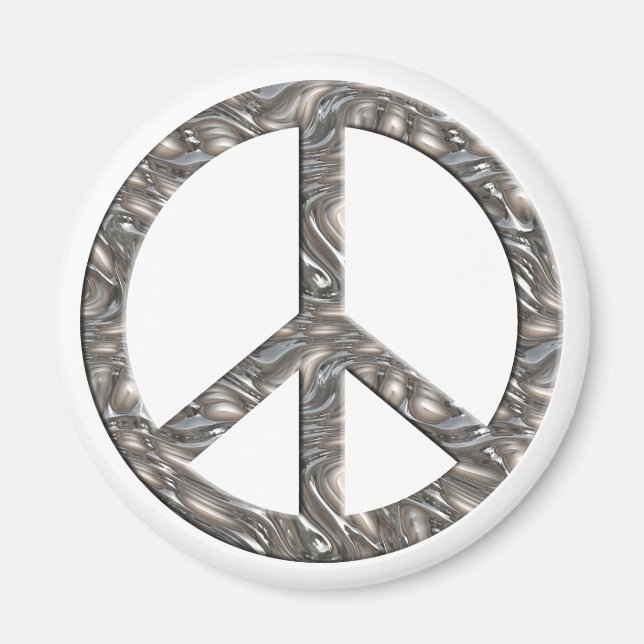 PEACE-Symbol - SILVER Magnet (Vorne)