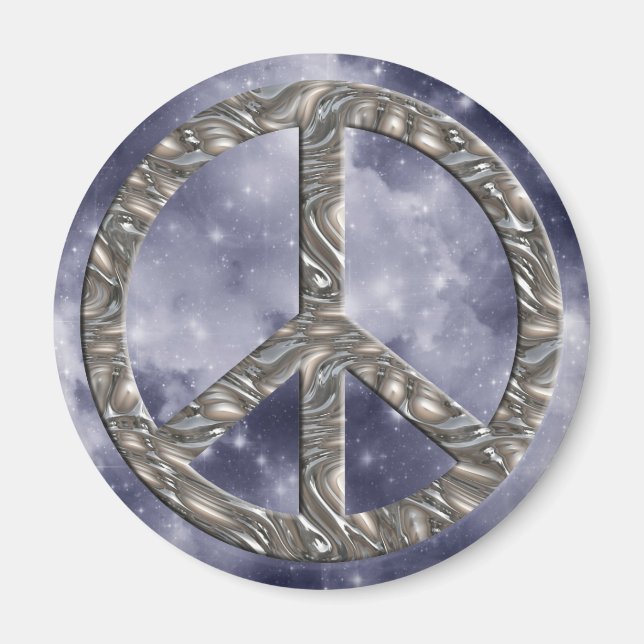 PEACE-Symbol - SILVER Magnet (Vorne)