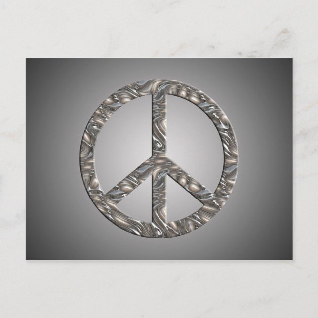 PEACE-Symbol - SILVER Postkarte (Vorderseite)