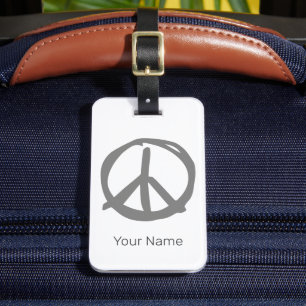 Peace Symbol Vintag Sign for Friedlich Hippie Gepäckanhänger