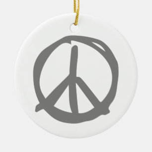 Peace Symbol Vintag Sign for Friedlich Hippie Keramik Ornament