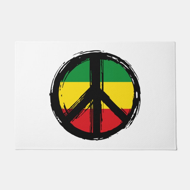 Peace Symbol with reaggae style Fußmatte (Vorderseite)