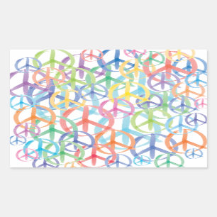 Peace Symbols Art Rechteckiger Aufkleber