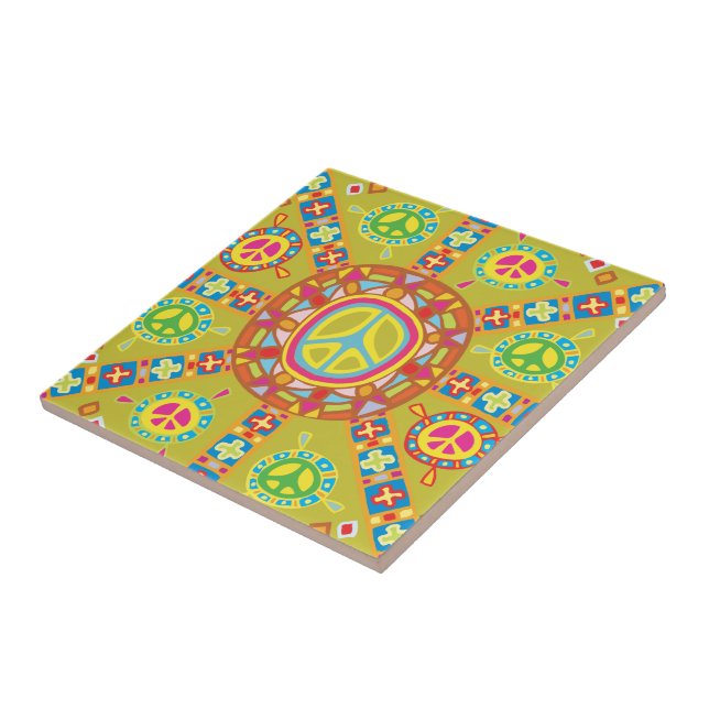Peace Symbols Design Fliese (Seite)