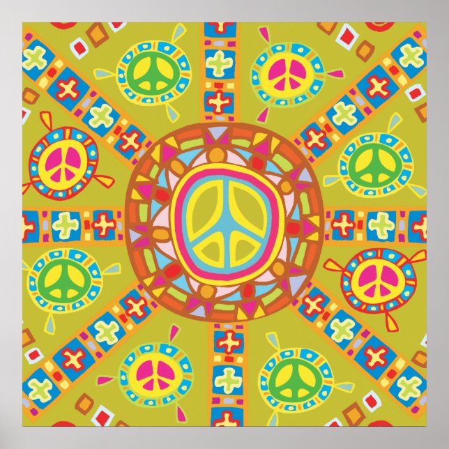 Peace Symbols Design Poster (Vorne)