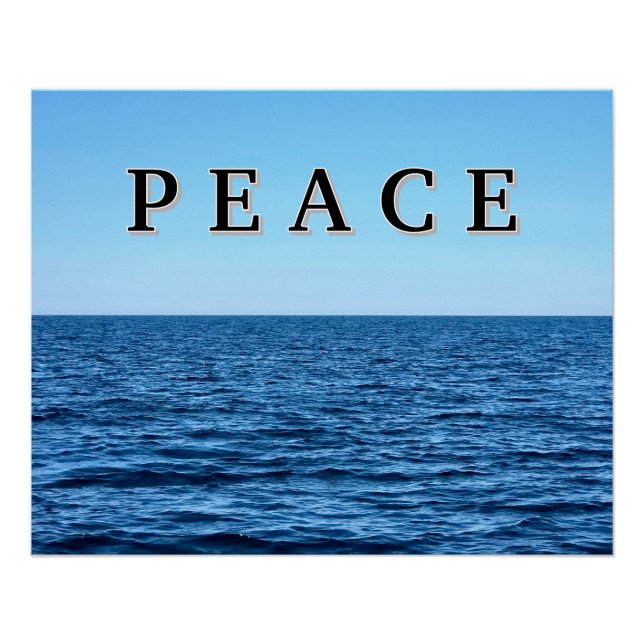 PEACE Text auf Blue Lake Michigan Poster (Vorderseite)