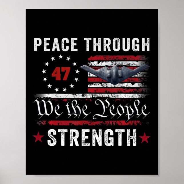 Peace Through Strength Trump Operation Midnight Ha Poster (Vorne)