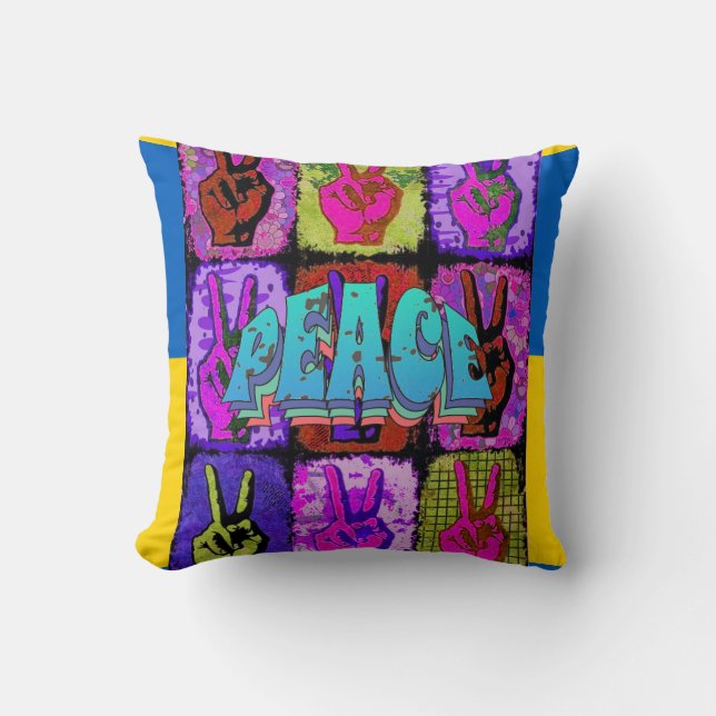 Peace Throw Kissen (Vorderseite)