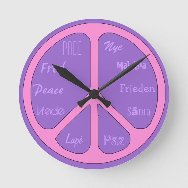 Peace Time Runde Wanduhr (Vorderseite)