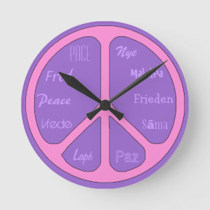 Peace Time Runde Wanduhr