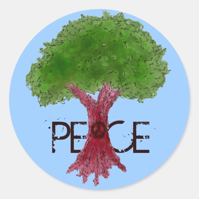 Peace Tree Anpassbare Sticker (Vorderseite)