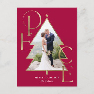 Peace Tree Modern Holiday Foto Card Postkarte