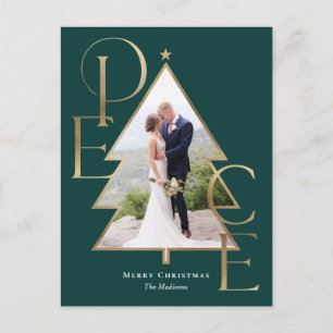 Peace Tree Modern Holiday Foto Card Postkarte