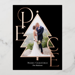 Peace Tree REAL FOIL Holiday Foto Karte