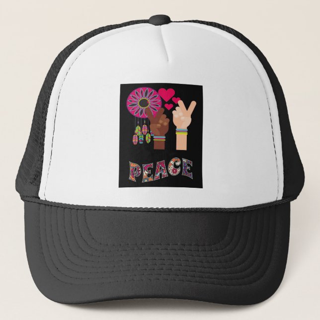 Peace Trucker Hat Truckerkappe (Vorderseite)