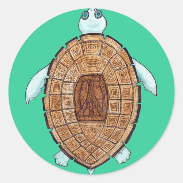 Peace Turt Sticker (Vorderseite)
