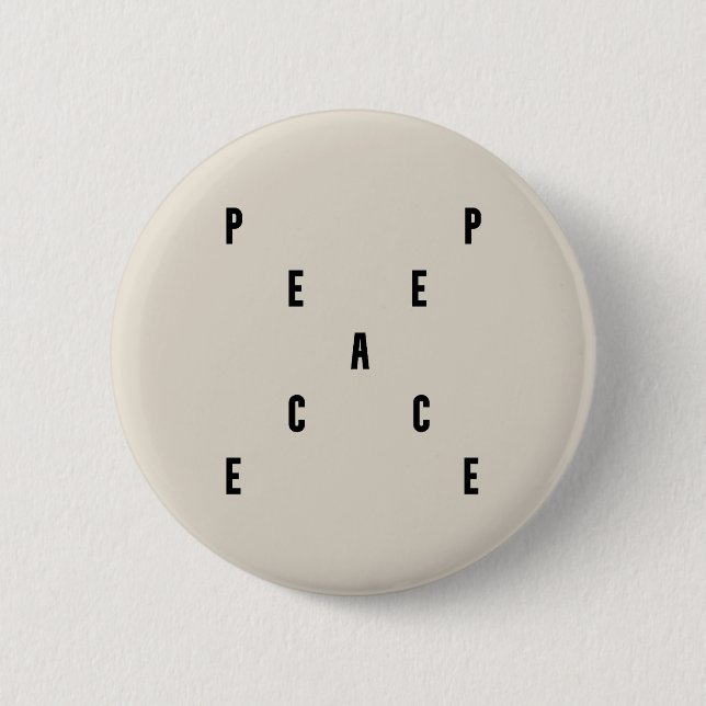 Peace Typography Button (Vorderseite)