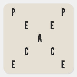Peace Typography Quadratischer Aufkleber