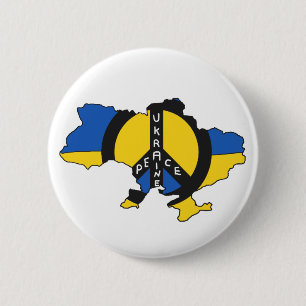 Peace Ukraine Map Flag Button