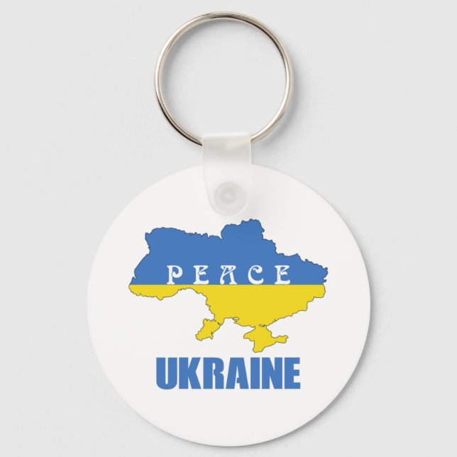 Peace Ukraine - Unterstützung von Frieden und Lieb Schlüsselanhänger (Vorderseite)
