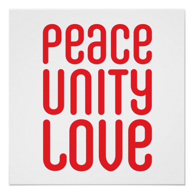 PEACE UNITY LIEBE: 20" x 20", Poster Paper (Vorderseite)