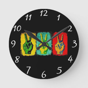 Peace Wall Clock Runde Wanduhr