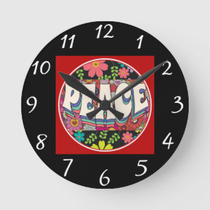 Peace Wall Clock Runde Wanduhr