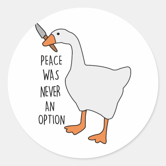 Peace was never an option , Funny animal Runder Aufkleber (Vorderseite)