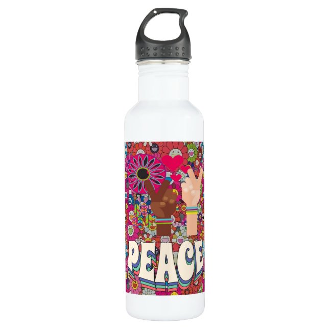 Peace Water Flasche Edelstahlflasche (Vorderseite)
