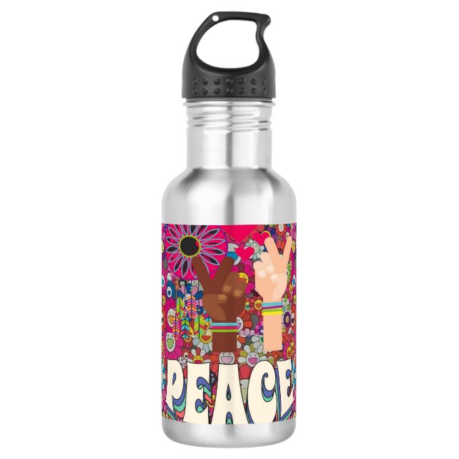 Peace Water Flasche Edelstahlflasche (Vorderseite)