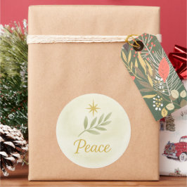 “Peace” Watercolor Christmas Sticker