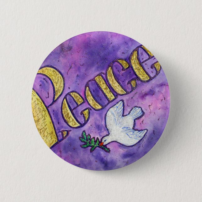 Peace Word Art Button Button Pendant (Runde) (Vorderseite)