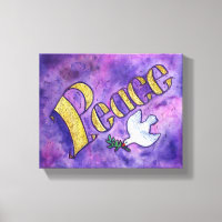 Peace Word Art Malerei gezackte Canvas Art