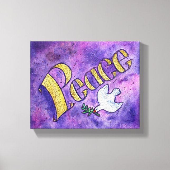 Peace Word Art Malerei gezackte Canvas Art Leinwanddruck (Vorderseite)