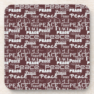 Peace Word Art Red Getränkeuntersetzer