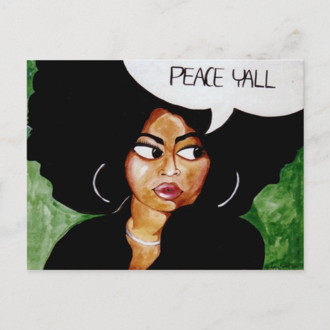 Peace Yall Postcard Postkarte (Vorderseite)