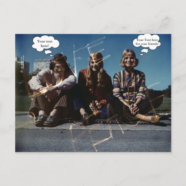 Peace Young Hippies Freie Liebe in den 1960er Jahr Postkarte (Vorderseite)