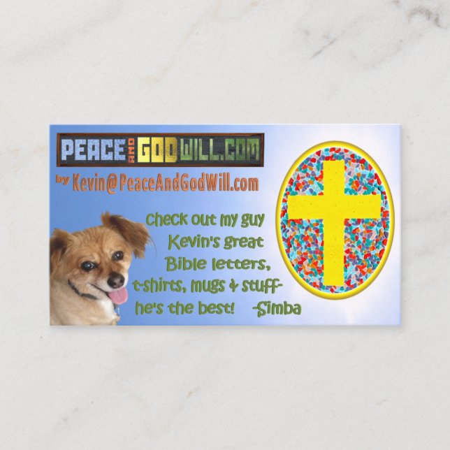 PeaceAndGodWill.com Visitenkarte (Vorderseite)