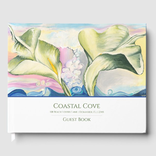 Peaceful Calla Lily Ocean Vacation Home Guest Book Gästebuch (Vorderseite)