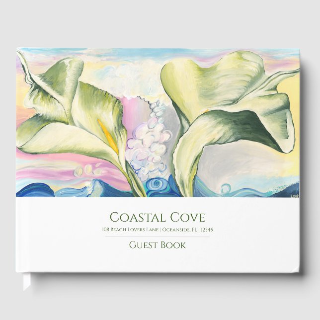 Peaceful Calla Lily Ocean Vacation Home Guest Book Gästebuch (Vorderseite)