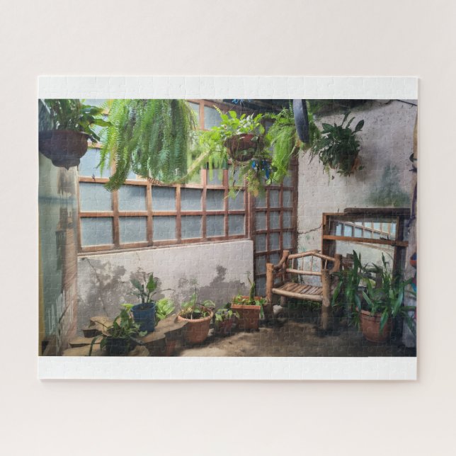 Peaceful Courtyard Garden in Guatemala – Relaxing  Puzzle (Horizontal)