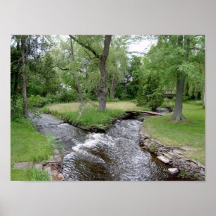 peaceful creek converges into 1 poster