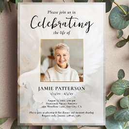 Peaceful Dove Celebration of Life Photo, Funeral Einladung