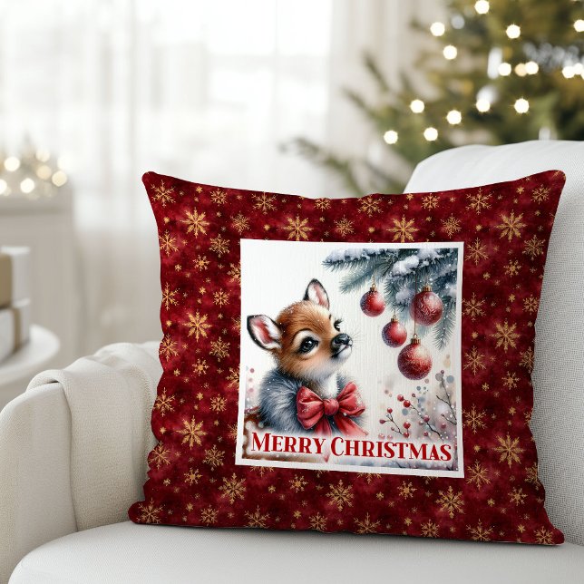 Peaceful Fawn Christmas Pillow Gift for Kids Cozy  Kissen (Peaceful Fawn Christmas Pillow Gift for Kids Cozy Room)
