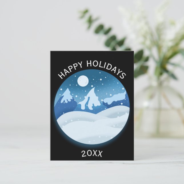 Peaceful Frosted Landscape  Postkarte (Stehend Vorderseite)