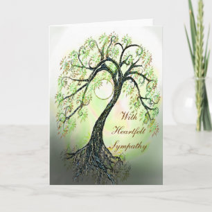 Peaceful Green Tree of Life Sympathy Card Karte