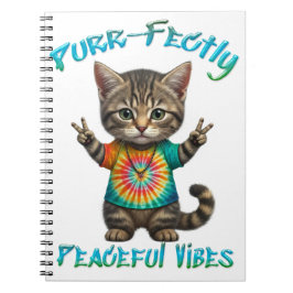 Peaceful Hippie Boho Kitten Vibes  Notizblock