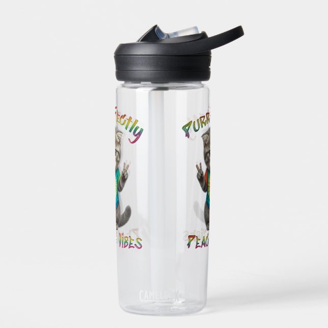 Peaceful Hippie Boho Kitten Vibes  Trinkflasche (Links)