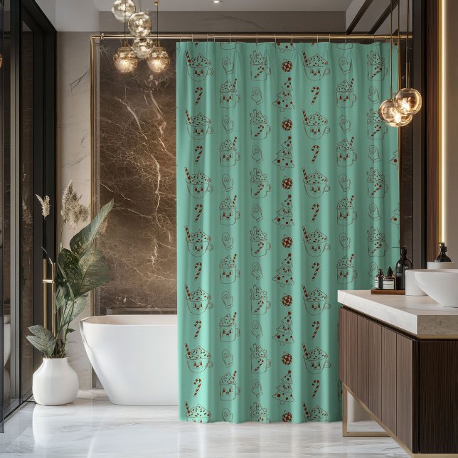 Peaceful Holiday Curtain Retro Pastel Bathroom Duschvorhang (Peaceful Holiday Curtain Retro Pastel Bathroom)